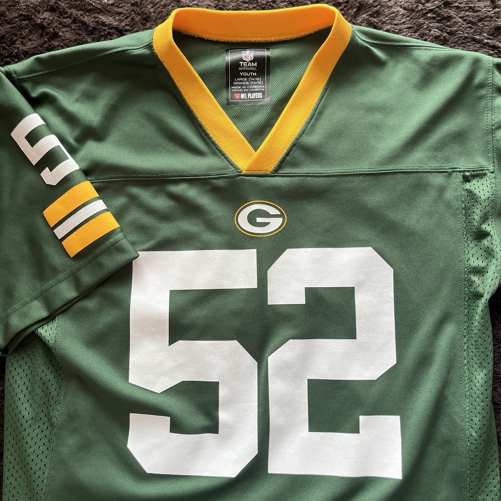 Clay Matthews‎ #52 Green Bay Packers NFL Team Apparel Jersey Youth Sz L 14/16